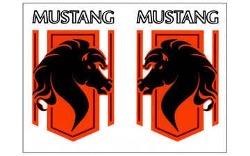1976 Mustang Stallion Fender Decals (Orange)